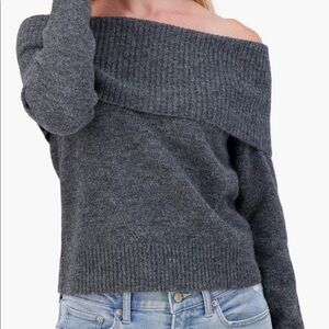 NWT lucky brand charcoal shimmer OTS sweater